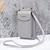 cheap Universal Phone Bags-Zipper Phone Bag Fashion Versatile Letter Detail Small Wallet Solid Color Shoulder Bag