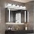 billige Indendørsvæglamper-led spejl frontlampe vaskeskabslys 3/4/5 hoved væglampe til moderne enkelt soveværelse badeværelse akryl ip20 sort hvid