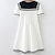 cheap Dresses-Kids Girls&#039; Dress Solid Color Short Sleeve Casual Cute Adorable Cotton Knee-length Summer Dress Summer Spring 3-13 Years White Royal Blue