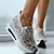 cheap Women&#039;s Sneakers-Women&#039;s Sneakers Plus Size Height Increasing Shoes Slip-on Sneakers Outdoor Daily Solid Color Summer Sequin Wedge Heel Round Toe Casual Minimalism Walking Mesh Loafer Silver Black Gold