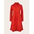 זול שמלות פשוטות-שמלת חולצה לנשים שמלת מזדמנת שמלת שינוי שמלת מידי שמלת שמלת חורף חיצונית יומית פוליאסטר אלגנטית חולצה מזדמנת צווארון כיס מגולגל שרוול ארוך שרוול קיץ חורף סתיו אביב 2023 התאמה רופפת אדום