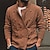 cheap Men&#039;s Sweaters &amp; Cardigans-Male Cardigan Cardigan Sweater Sweater Jacket Chunky Knit Double Breasted Regular Stand Collar Solid / Plain Color Daily Wear Clothing Apparel Fall &amp; Winter Brown M L XL