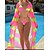cheap Cover Ups-Women&#039;s Swimwear Bikini Cover Up Normal Swimsuit Tie Dye 3-Piece Printing Pink Bathing Suits Beach Wear Summer Sports