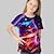 Χαμηλού Κόστους κοριτσίστικα 3d μπλουζάκια-Παιδιά Κοριτσίστικα Κοντομάνικη μπλούζα Γραφική ΕΞΩΤΕΡΙΚΟΥ ΧΩΡΟΥ 3D εκτύπωση Κοντομάνικο Λαιμόκοψη Ενεργό 7-13 ετών Καλοκαίρι Ασημί Μαύρο Λευκό
