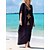 cheap Beach Dresses-Women&#039;s Cover Up Beach Wear Print Long Dress Maxi Dress Floral Basic Casual Half Sleeve V Neck Vacation Going out Black White 2023 Summer Spring One Size
