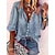 cheap Blouses &amp; Shirts-Women&#039;s Shirt Blouse Pink Blue Green Button Print Graphic Casual Long Sleeve V Neck Basic Regular S