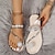 cheap Women&#039;s Slippers &amp; Flip-Flops-Women&#039;s Strappy Sandals Slippers Boho Beach Plus Size Outdoor Slippers Beach Solid Color Rhinestone Flat Heel Vacation Casual Silver Rose Gold Chocolate