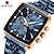 Недорогие Кварцевые часы-награда мужские часы синий прямоугольник кварцевые наручные часы роскошные деловые часы часы светящиеся стрелки водонепроницаемые часы человек