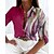 cheap Blouses &amp; Shirts-Women&#039;s Shirt Blouse Red Blue Green Button Print Graphic Abstract Casual Long Sleeve Shirt Collar Basic Regular S