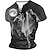 voordelige henley-t-shirt voor heren-Voor heren T-shirt Henley-shirt Grafisch dier Wolf Henley Kleding 3D-afdrukken Straat Dagelijks Korte mouw nappi Afdrukken Modieus Ontwerper Casual