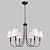 ieftine Candelabre-candelabru negru cu abajur, 6 lumini candelabre moderne de fermă pentru sufragerie 28 inchi corp de iluminat pandantiv rustic industrial tavan pentru bucătărie living dormitor 110-240v