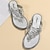 ieftine Sandale de Damă-Pentru femei Papuci Papuci flip-flop Bling Bling Pantofi Boho Papuci de exterior În aer liber Plajă Culoare solidă Vară Piatră Semiprețioasă Toc Drept Elegant Casual Imitație Piele Loafer Argintiu