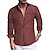 baratos camisa de botão masculina-Homens camisa de botão Camisa casual Saia Preto Branco Azul Marinha Azul Vermelho Manga Longa Poá Colarinho Clássico Casual Roupa Diária Listas Roupa