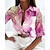 cheap Blouses &amp; Shirts-Women&#039;s Shirt Blouse Pink Blue Purple Button Print Graphic Abstract Casual Long Sleeve Shirt Collar Basic Regular S