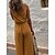 cheap Jumpsuits-Women&#039;s Jumpsuit Solid Color Split Holiday V Neck Street Daily Spaghetti Strap Slim Yellow S M L Summer