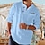 cheap Casual Shirts-Men&#039;s Shirt Casual Shirt Summer Shirt Beach Shirt White Blue Khaki Plain Long Sleeve Spring &amp; Summer Band Collar Casual Daily Clothing Apparel Pocket