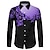 billiga grafiska skjortor för män-herrskjorta blomkrage street casual button-down långärmade toppar casual mode andas bekväm svart / sport