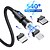 cheap Cell Phone Cables-Micro USB Lightning USB C Cable 3 In 1 All-In-1 Magnetic 2.4 A 2.0m(6.5Ft) 1.0m(3Ft) 0.5m(1.5Ft) PVC(PolyVinyl Chloride) Aluminium Alloy For Samsung Xiaomi Huawei Phone Accessory