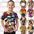 preiswerte 3D-T-Shirts für Jungen-Kinder Jungen T-Shirt Kurzarm Regenbogen 3D-Druck 3D-Druck Farbblock Schulanfang Täglich Innen Aktiv Strassenmode Sport 3-12 Jahre / Sommer