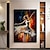 זול ציורי אנשים-ציור שמן בעבודת יד קנבס אמנות קיר עיצוב ילדה רוקדת מקורית אנשים מציירים לעיצוב הבית עם מסגרת מתוחה ללא ציור מסגרת פנימית