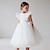 levne Šaty-dětské šaty pro holčičky jednobarevné tylové šaty party narozeniny síťované bílé po kolena krátký rukáv elegantní sladké šaty jaro léto slim 1 ks 3-10 let