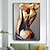abordables Nude Art-Pintado a mano grande sexy desnuda pared trasera arte sexy chica mujer moderna abstracta pintura al óleo desnuda sobre lienzo (sin marco)