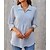 cheap Blouses &amp; Shirts-Women&#039;s Shirt Blouse Black White Navy Blue Button Plain Casual 3/4 Length Sleeve Shirt Collar Basic Linen Regular S