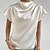 cheap Tees &amp; T Shirts-Women&#039;s Shirt Blouse Apricot Plain Casual Short Sleeve High Neck Basic Regular S