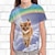 cheap Girl&#039;s 3D T-shirts-Girls&#039; T shirt Short Sleeve T shirt Tee Graphic Rainbow Cat Active Fashion Cute 3D Print Outdoor Casual Daily Polyester Crewneck Kids 3-12 Years 3D Printed Graphic Regular Fit Shirt