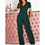 cheap Jumpsuits-Women&#039;s Jumpsuit Solid Color Lace up High Waist Business V Neck Office Work Short Sleeve Regular Fit Black Army Green Red S M L Summer