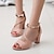cheap Women&#039;s Sandals-Women&#039;s Sandals Dress Shoes Block Heel Sandals Ankle Strap Sandals Party Office Daily Summer Block Heel Chunky Heel Peep Toe Elegant Classic Casual Suede Ankle Strap Solid Color Black Pink Army Green