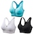 cheap Women&#039;s Sports Bras&amp;Panties-3 Pack Women&#039;s High Support Sports Bra Running Bra Seamless Zip Front Racerback Bra Top Padded Yoga Fitness Gym Workout Breathable Shockproof Quick Dry Khaki Black White Solid Colored