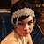 voordelige Historische &amp; vintage kostuums-jaren 1920 flapper hoofddeksel brullende jaren &#039;20 hoofdband great gatsby hoofdband ketting voor dames vintage haartoebehoren (a-zilver)
