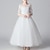 Χαμηλού Κόστους Φορέματα για πάρτι-λουλούδι κοριτσίστικο μονόχρωμο φόρεμα 3/4 μήκους μανίκι απόδοση γάμου επιστροφής στο σπίτι φόρεμα δαντέλας πρώτο φόρεμα κοινωνίας για κορίτσια της μόδας αξιολάτρευτο φόρεμα πριγκίπισσας μάξι δαντέλα κούνια καλοκαίρι άνοιξη