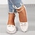 cheap Women&#039;s Flats-Women&#039;s Flats Flat Sandals Comfort Shoes Wedding Daily Summer Flat Heel Round Toe Elegant Casual Faux Leather Loafer Floral White Pink Blue