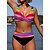cheap Bikini Sets-Women&#039;s Swimwear Bikini Normal Swimsuit Tie Dye 2 Piece Printing Rose Red Bathing Suits Beach Wear Summer Sports