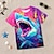 billige drenges 3d t-shirts-Drenge 3D Grafisk Dyr Haj T-shirt Kortærmet 3D-udskrivning Sommer Forår Aktiv Sport Mode Polyester Børn 3-12 år udendørs Afslappet Daglig Regulær