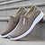 cheap Men&#039;s Slip-ons &amp; Loafers-Men&#039;s Loafers &amp; Slip-Ons Slip-on Sneakers Walking Classic Casual Outdoor Daily Canvas Breathable Loafer Coffee Gray Striped Spring Fall