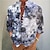 billige blomsterskjorter til mænd-Herre Skjorte Blomstret Grafiske tryk Høj krave Rød Blå Grøn Grå udendørs Gade Langærmet Trykt mønster Tøj Mode Designer Afslappet Bekvem