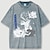 ieftine Hanorace &amp; Tricouri Cosplay-Lacăt albastru Isagi Yoichi Tricou Tricou supradimensionat spalat cu acid Imprimeu Grafică Pentru Pentru cupluri Bărbați Pentru femei Adulți Spălare acidă Casul / Zilnic