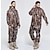 billige Jagttøj-herre hættetrøjejakke med maske camouflage jagtjakke camo jakkesæt vinter udendørs termisk varm vandtæt vindtæt åndbar fleece elastan bomuld vinterjakke hættetrøje jakke og bukser