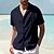 cheap Short Sleeve-Men&#039;s Shirt Linen Shirt Guayabera Shirt Summer Shirt Beach Shirt Black White Navy Blue Plain Short Sleeve Summer Camp Collar Casual Daily Clothing Apparel
