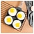 billige Æggeværktøjer-4-hullers non-stick stegepande med træhåndtag - perfekt til æg, pandekager, burgere &amp; mere!