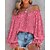 cheap Blouses &amp; Shirts-Women&#039;s Shirt Blouse Pink Lace up Print Floral Casual Holiday Long Sleeve Off Shoulder Basic Regular Floral S