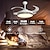 billige Lamper til takvifte-takvifte med lys sirkel design app&amp;amp; fjernkontroll 108cm dimbar 6 vindhastigheter moderne takvifte for soverom, stue, lite rom 220-240v
