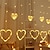 levne LED pásky-LED řetězová světla na závěsy 126 LED řetězová světelná baterie&amp;amp; Vodotěsná světla ve tvaru srdce napájená přes usb 8 režimů blikání pro dívku Valentýn svatba vánoční restaurace hotelová okna led