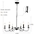 abordables Lámparas de araña-Candelabro negro de 6 luces, candelabros de hierro industrial rústico, iluminación para cocina, comedor, sala de estar, dormitorio, 35 pulgadas, e12,110-240v