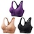 cheap Women&#039;s Sports Bras&amp;Panties-3 Pack Women&#039;s High Support Sports Bra Running Bra Seamless Zip Front Racerback Bra Top Padded Yoga Fitness Gym Workout Breathable Shockproof Quick Dry Khaki Black White Solid Colored