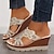 cheap Women&#039;s Sandals-Women&#039;s Wedge Sandals Platform Sandals Plus Size Daily Summer Rhinestone Open Toe Casual Blue Gold