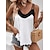 cheap Tank Tops-Women&#039;s Tank Top White Cut Out Color Block Casual Sleeveless U Neck Basic Regular S